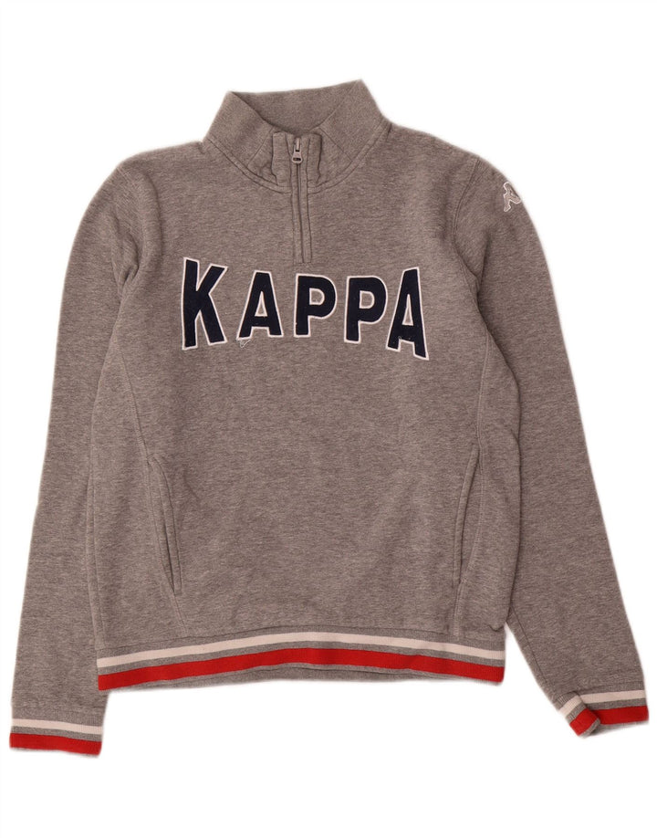 Kappa Womens Graphic Sweatshirt Pullover UK 10 Small Grau Farbblock