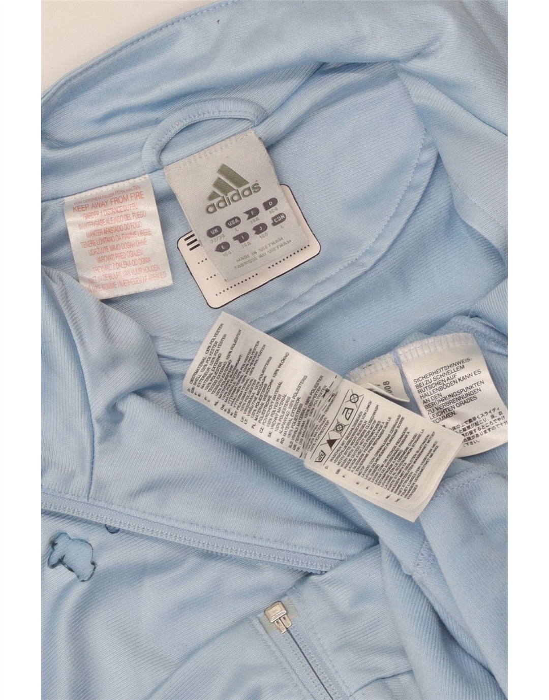 Adidas Jungen-Trainingsanzug-Top-Jacke, 13–14 Jahre, blaues Colourblock-Polyester