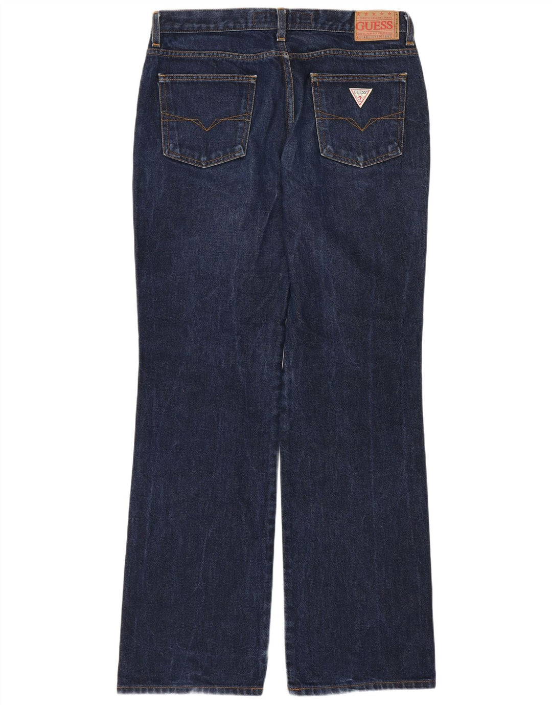 Guess Herren Straight Jeans W32 L32 Marineblaue Baumwolle