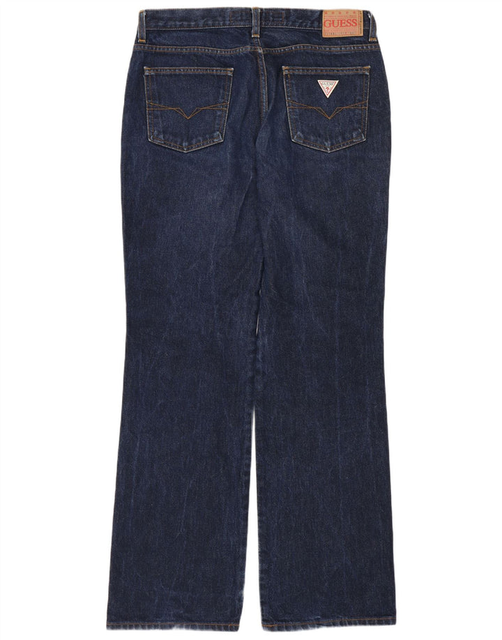 Guess Herren Straight Jeans W32 L32 Marineblaue Baumwolle