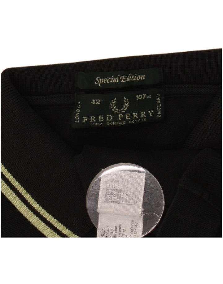 Fred Perry Herren-Poloshirt, mittelschwarz, Baumwolle