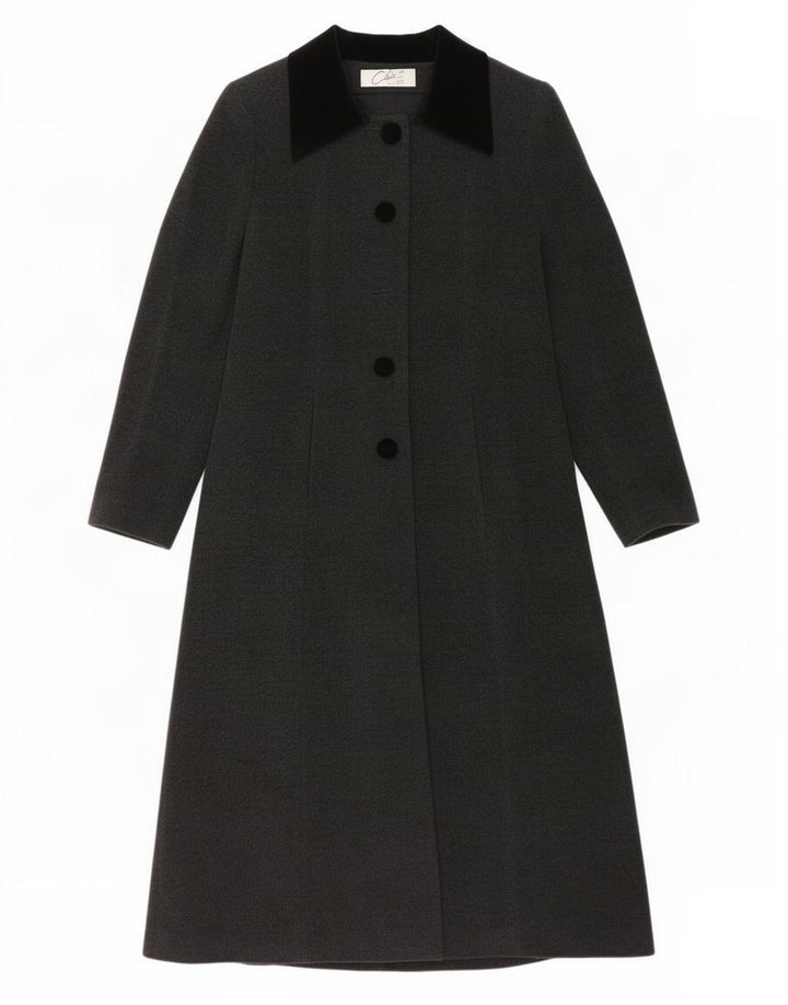 Vintage Damen Mantel UK 10 Kleine graue Wolle