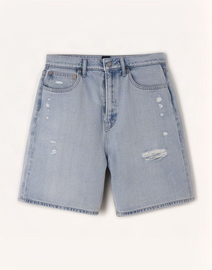 Gap Distressed Denim-Shorts für Damen, mittelgroß, W28, blaue Baumwolle