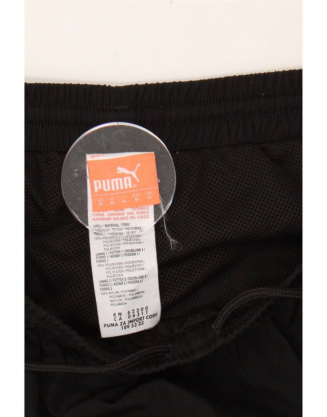 PUMA Mens Tracksuit Trousers Joggers Medium  Black Colourblock Polyester Vintage Puma and Second-Hand Puma from Messina Hembry 