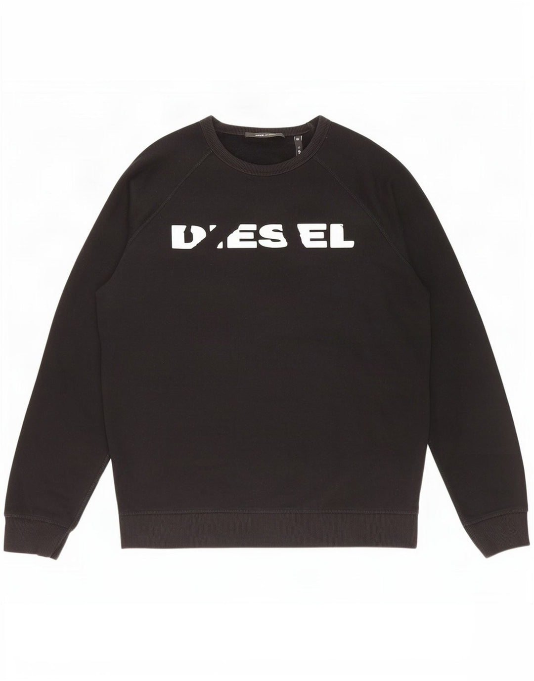 Diesel Herren-Sweatshirt mit Grafik, groß, aus schwarzer Baumwolle