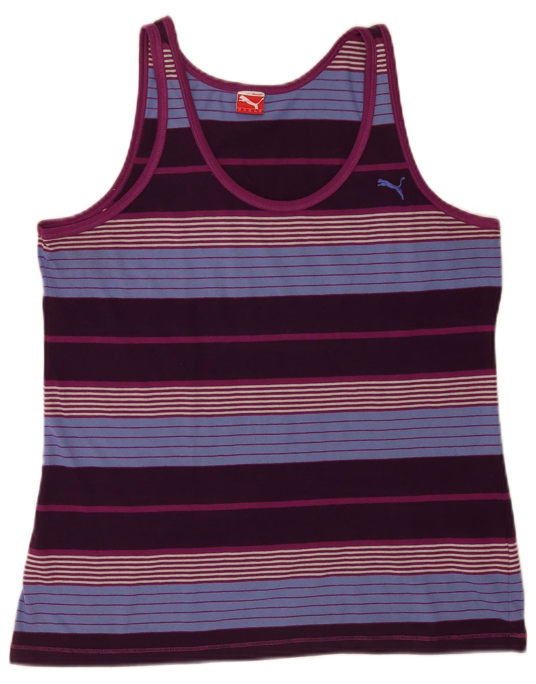 Puma Damen Weste Top UK 16 Large Mehrfarbig gestreift Polyester Sport