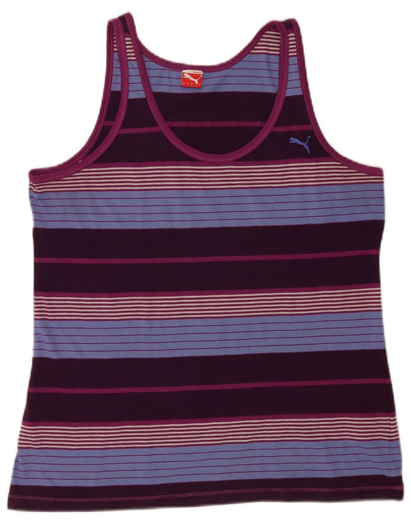 Puma Damen Weste Top UK 16 Large Mehrfarbig gestreift Polyester Sport