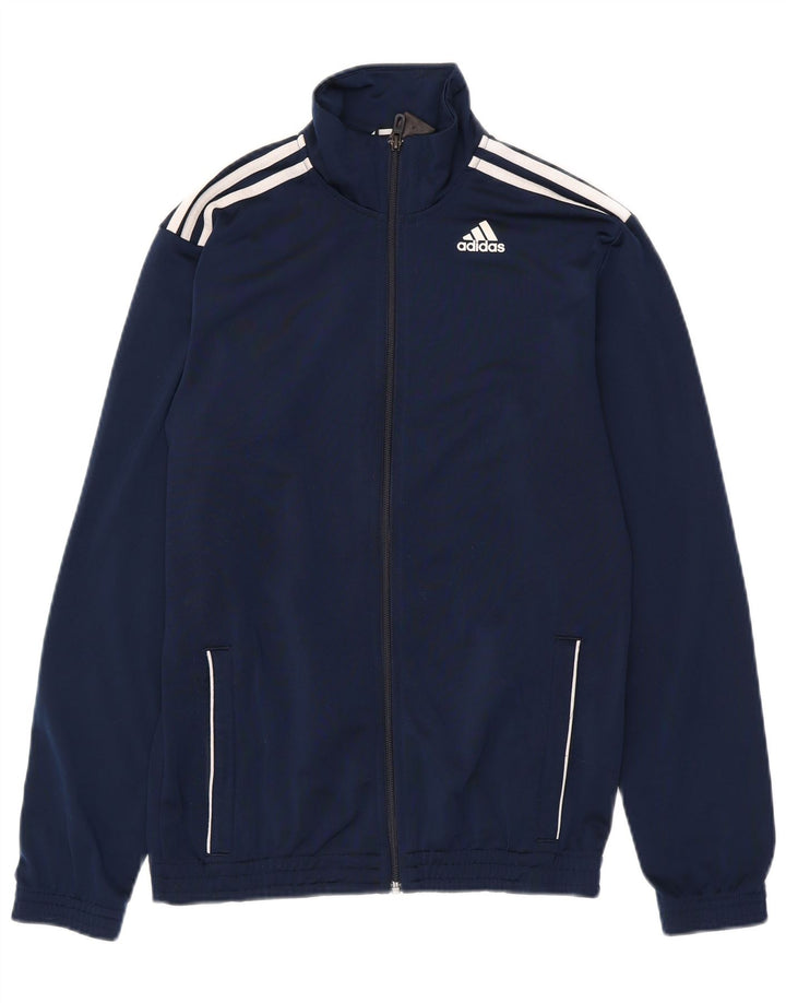 Adidas Herren Trainingsanzug Top Jacke UK 36/38 Small Marineblau Polyester