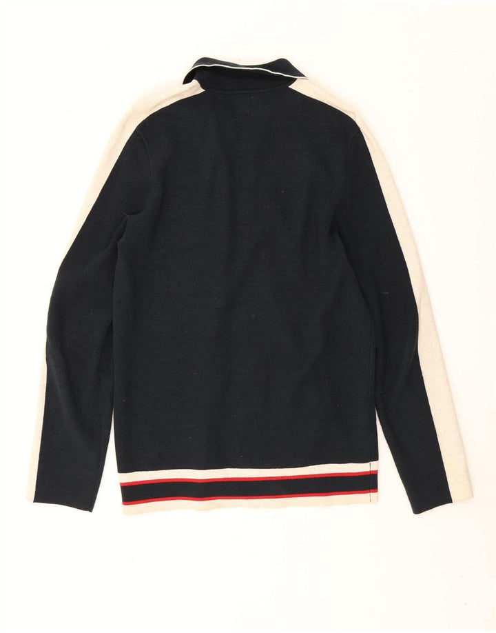 Lyle & Scott Herren-Strickjacke, klein, marineblau, Blockfarben, Baumwolle