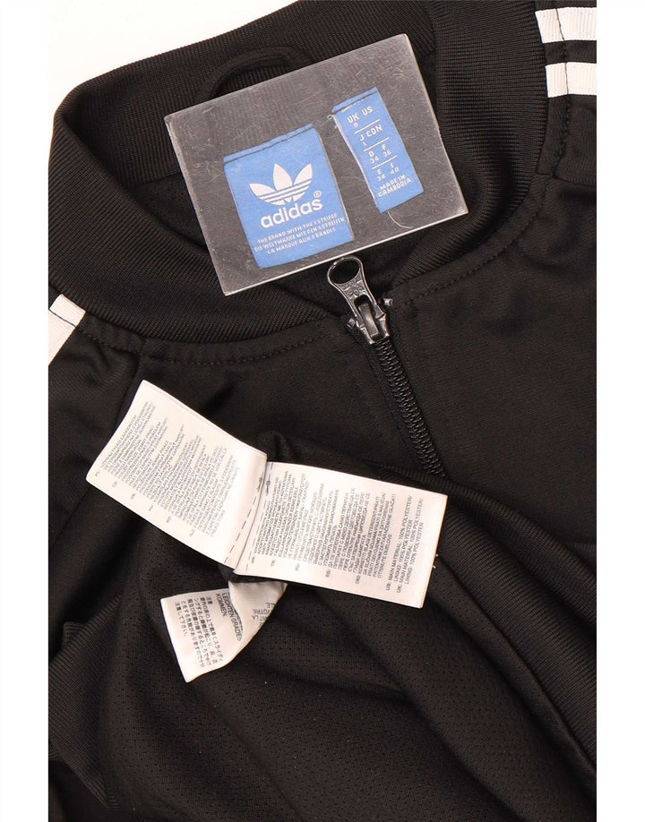 Adidas Damen Graphic Trainingsanzug Top Jacke UK 8 Small Schwarz Polyester