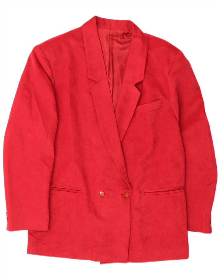 Vintage Herren Zweireiher Blazer Jacke IT 52 XL Rot Polyester