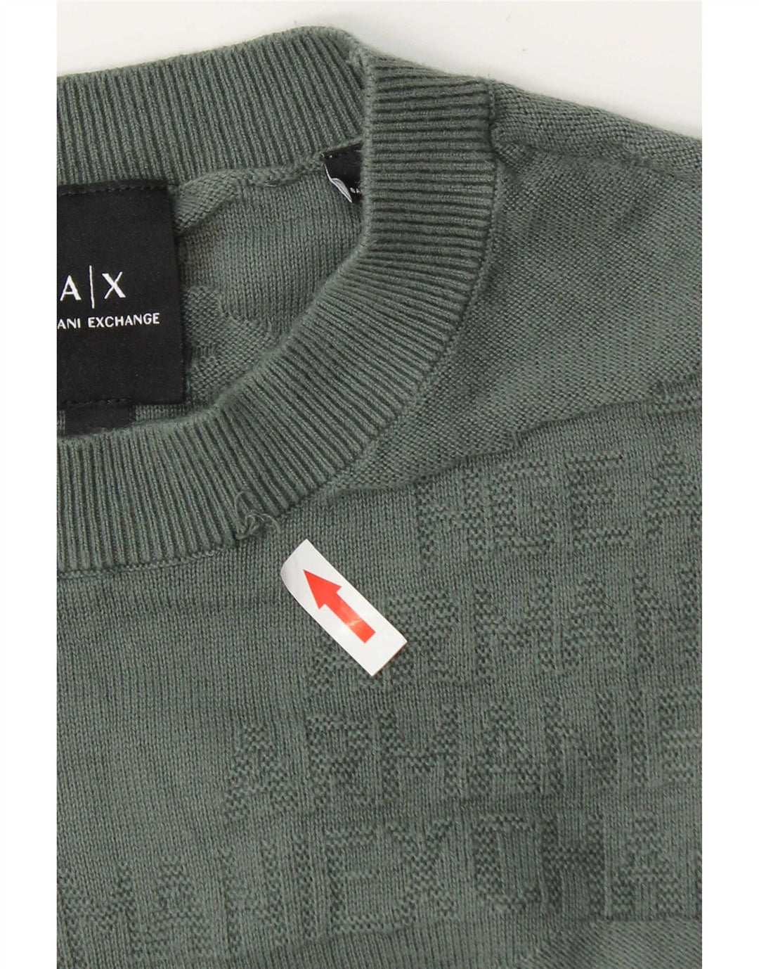 Armani Exchange Herren-Pullover mit Rundhalsausschnitt, Größe S, grüne Baumwolle