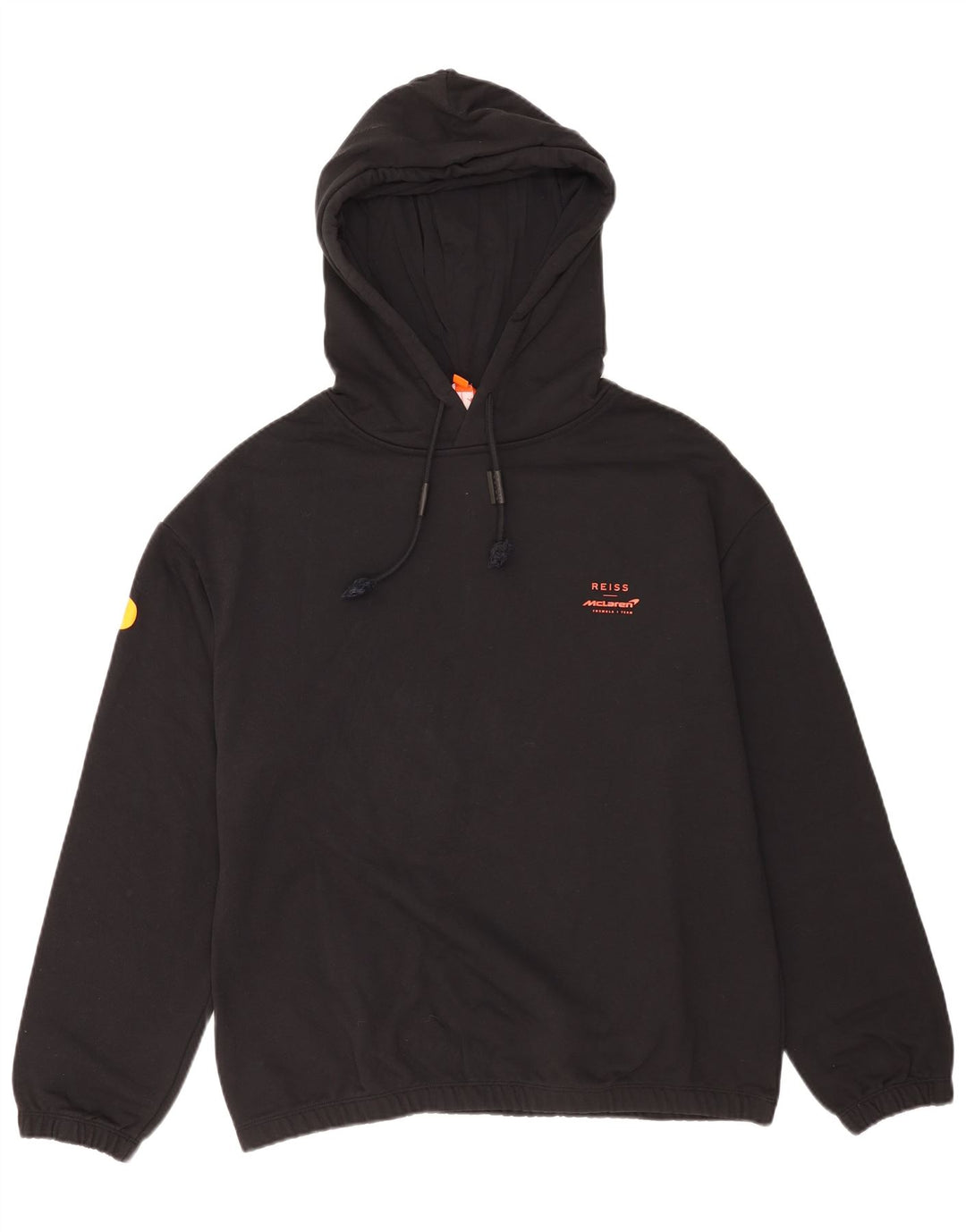Reiss Herren-Kapuzenpullover mit Grafik, mittelschwarz, Baumwolle
