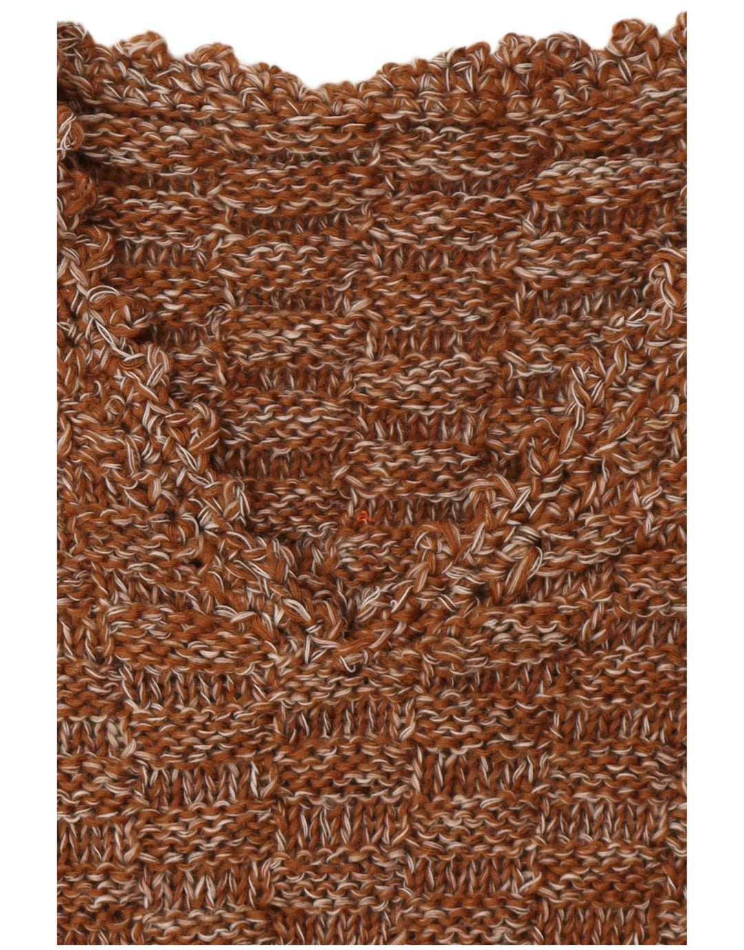 VINTAGE Damen-Pullover mit V-Ausschnitt, Gr. 16, groß, braun gefleckt