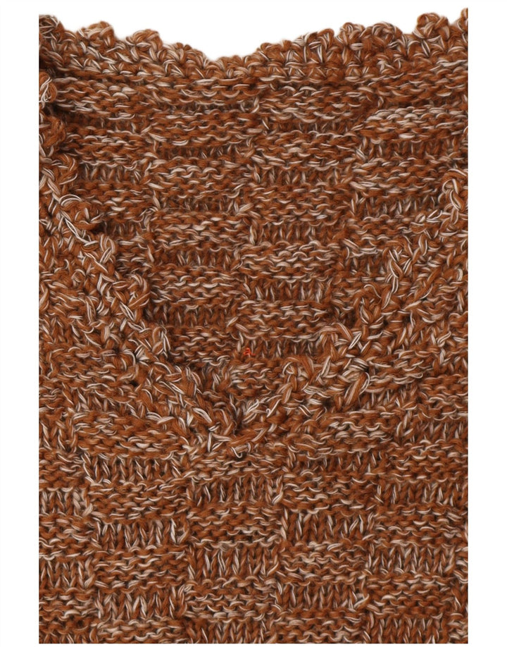 VINTAGE Damen-Pullover mit V-Ausschnitt, Gr. 16, groß, braun gefleckt