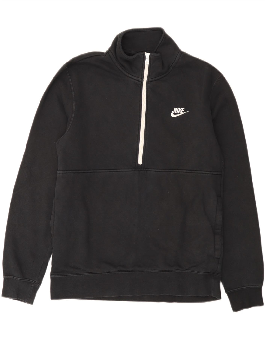 Nike Herren-Sweatshirt mit Reißverschluss am Hals, mittlere schwarze Baumwolle