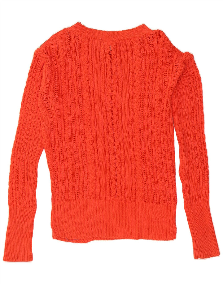 J. CREW Womens Boat Neck Jumper Sweater UK 14 Medium Red Cotton Vintage J. Crew and Second-Hand J. Crew from Messina Hembry 