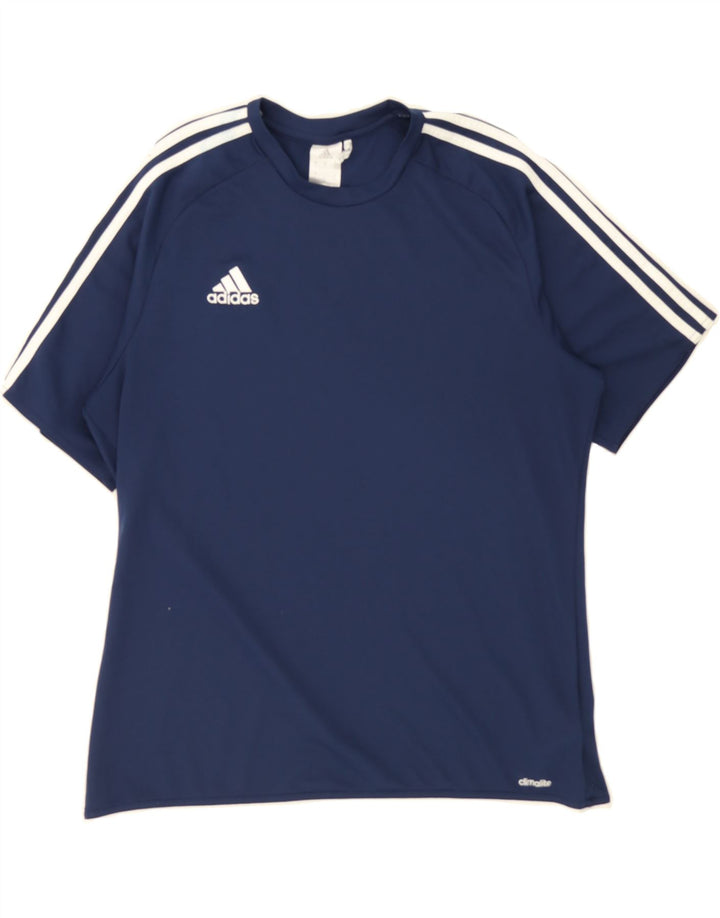 ADIDAS Mens Climalite T-Shirt Top Large Navy Blue Polyester Vintage Adidas and Second-Hand Adidas from Messina Hembry 
