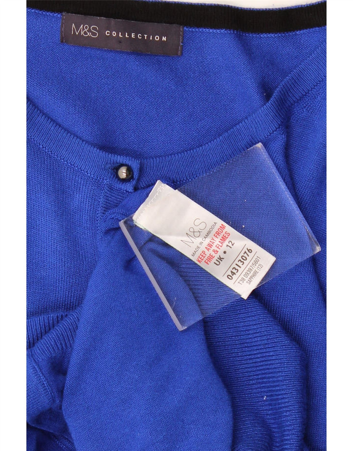 MARKS & SPENCER Damen-Cardigan-Pullover UK 12 Mittelblaue Viskose