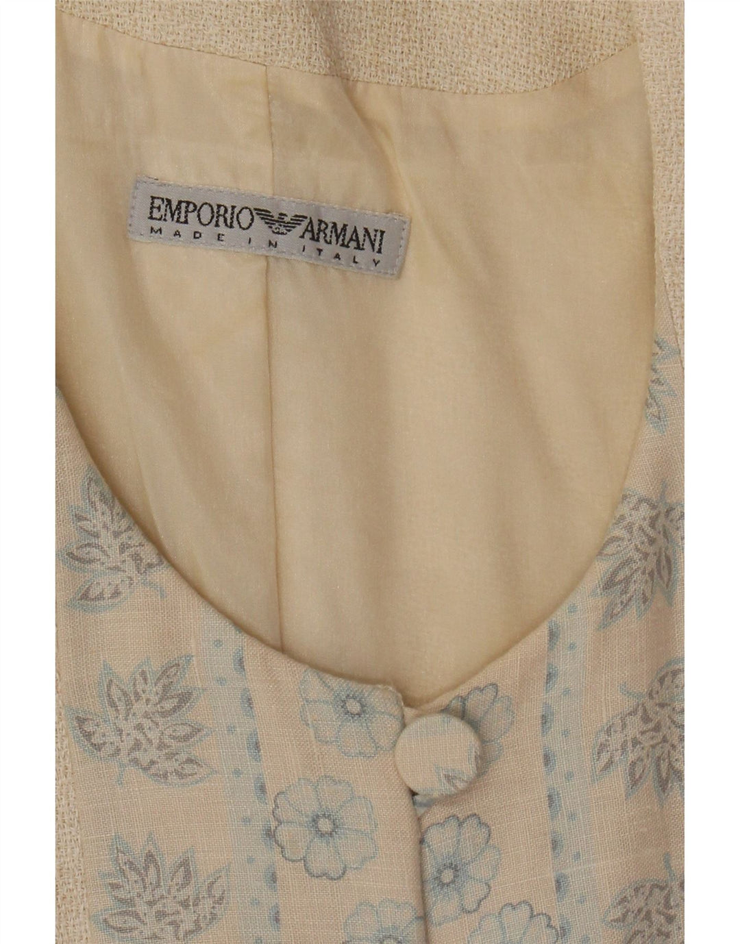 EMPORIO ARMANI Damen 3-Knopf-Blazerjacke UK 10 Small Beige Floral