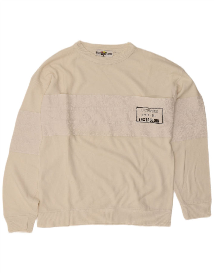 Vintage Herren-Sweatshirt mit Grafik, mittelweiße Baumwolle