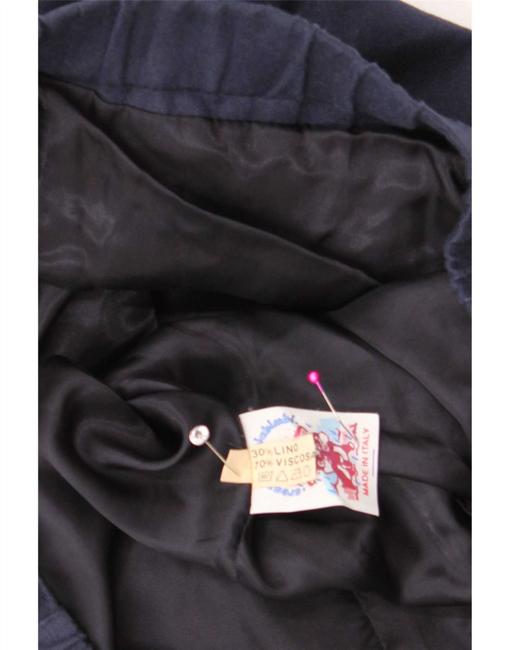 Vintage Herren Bomberjacke Größe 42 XS Marineblaues Leinen
