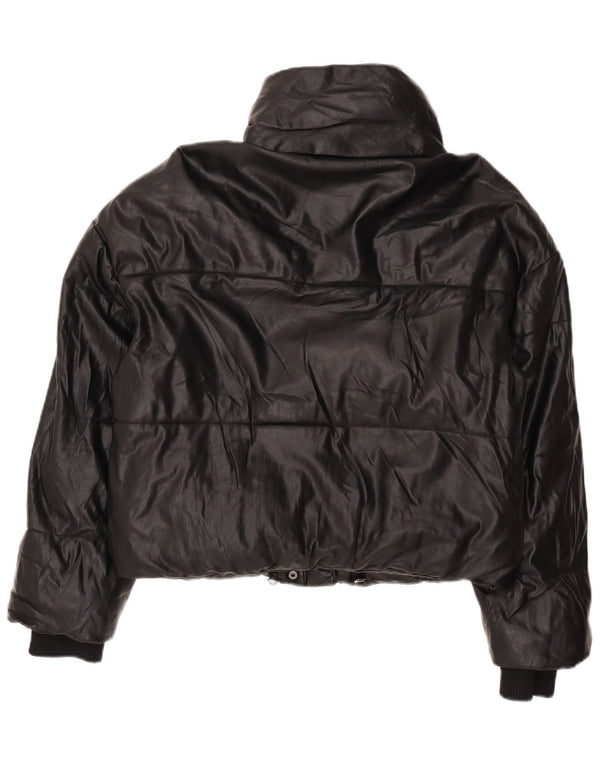 Zara Damen Übergroße wattierte Jacke UK 6 XS Schwarz