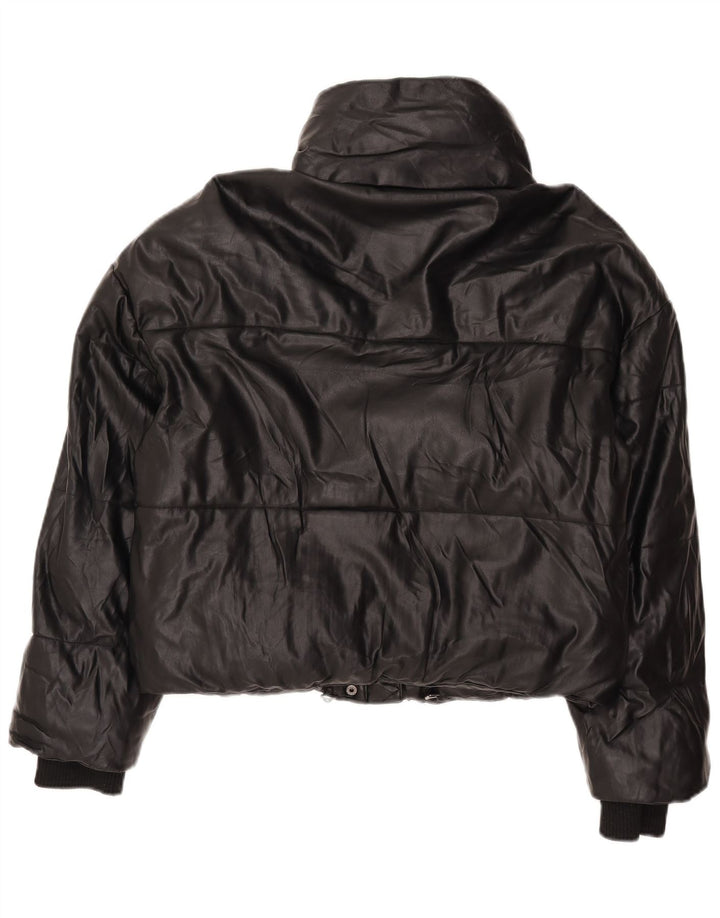 Zara Damen Übergroße wattierte Jacke UK 6 XS Schwarz