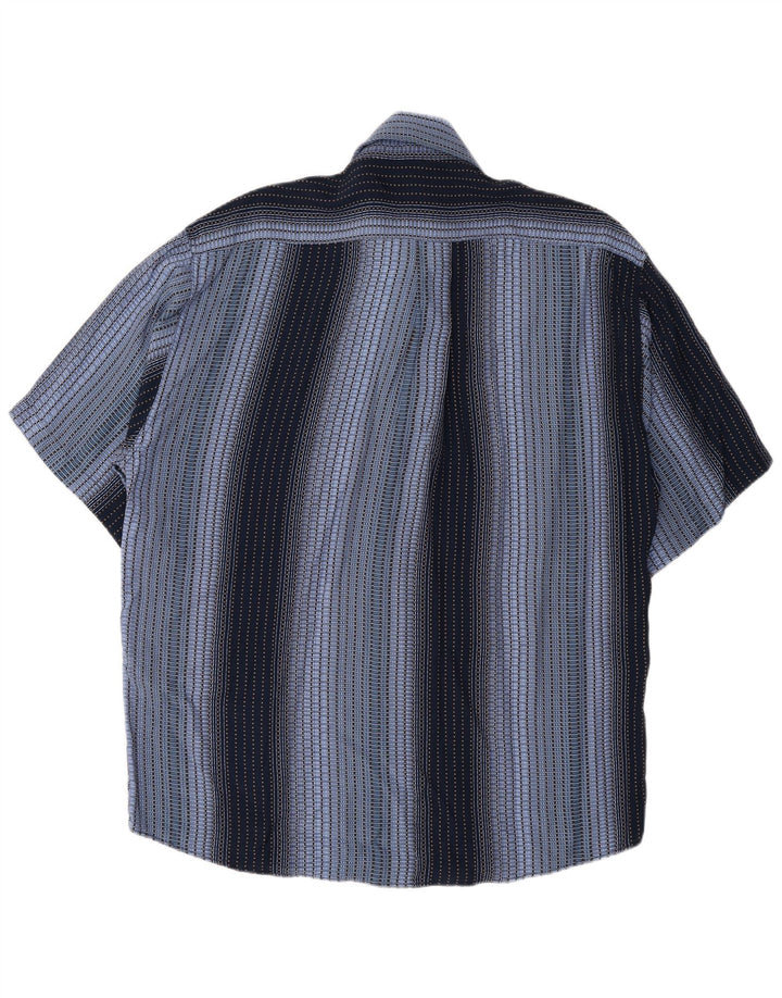 Tipo' S Herren-Kurzarmhemd, groß, marineblau, gestreift, Viskose