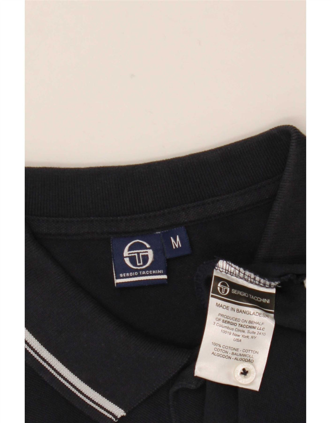 Sergio Tacchini Herren-Poloshirt, mittelmarineblaue Baumwolle