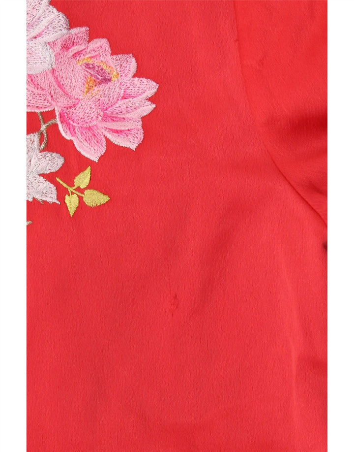 Ted Baker Damen Bomberjacke UK 12 Medium Red Floral Polyester
