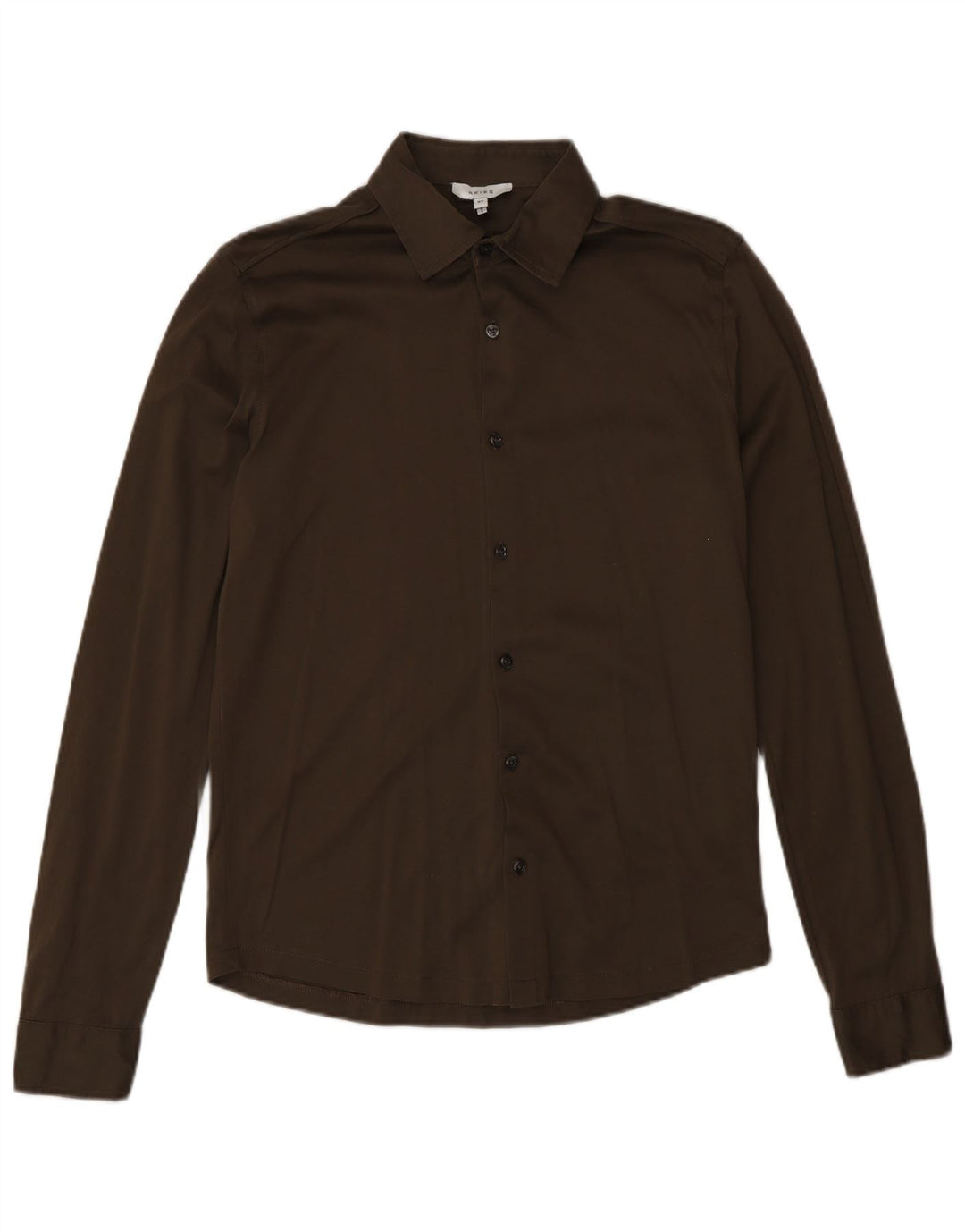 Reiss Herrenhemd XS Braune Baumwolle