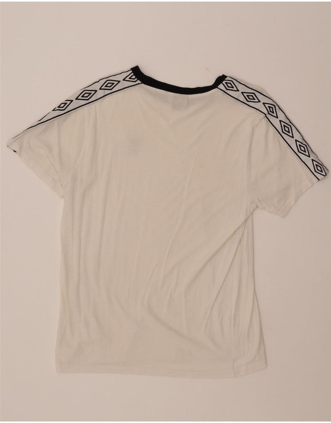 UMBRO Damen Grafik-T-Shirt Top UK 16 Large Weiße Baumwolle
