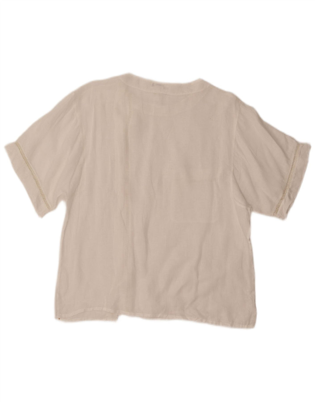 VINTAGE Damen Kurzarm-Hemdbluse IT 48 XL Weiß