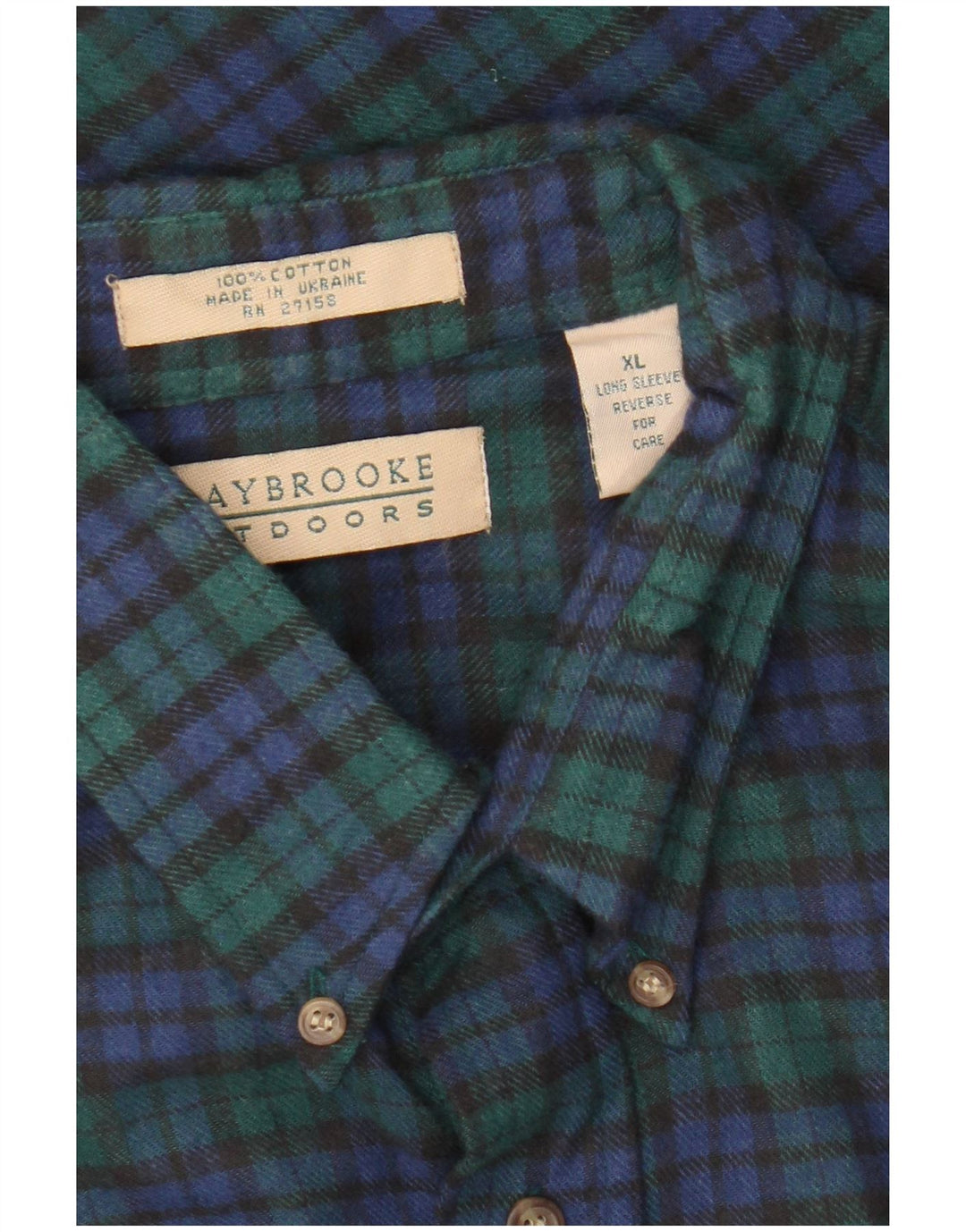 Vintage Herren Flanellhemd XL grün kariert Baumwolle