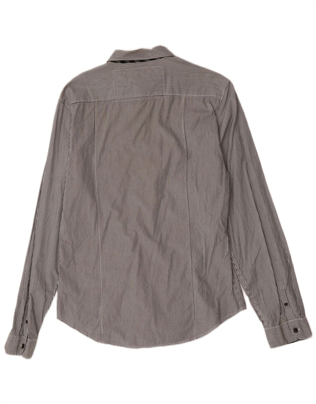 Guess Herren-Hemd mit klassischer Passform, groß, grau gestreift, Baumwolle