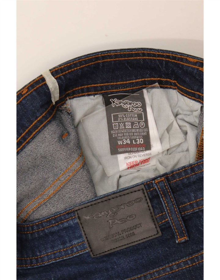 Kangaroo Poo Herren Slim Jeans W34 L30 Marineblau Baumwolle