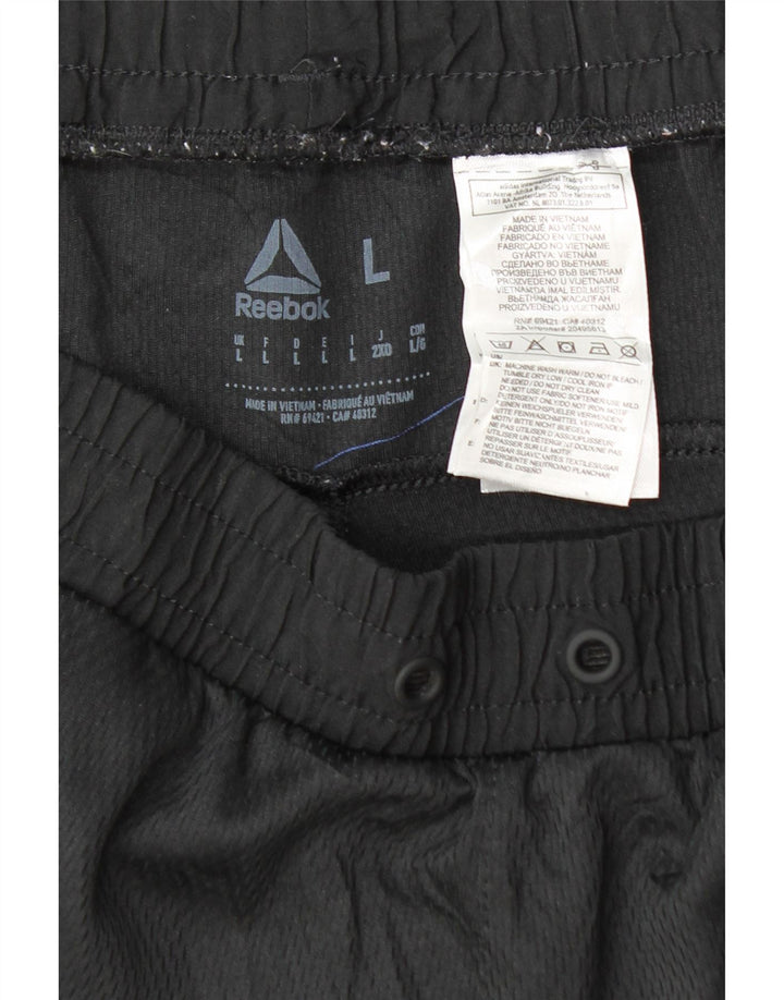 REEBOK Herren-Trainingshose, groß, aus schwarzem Polyester