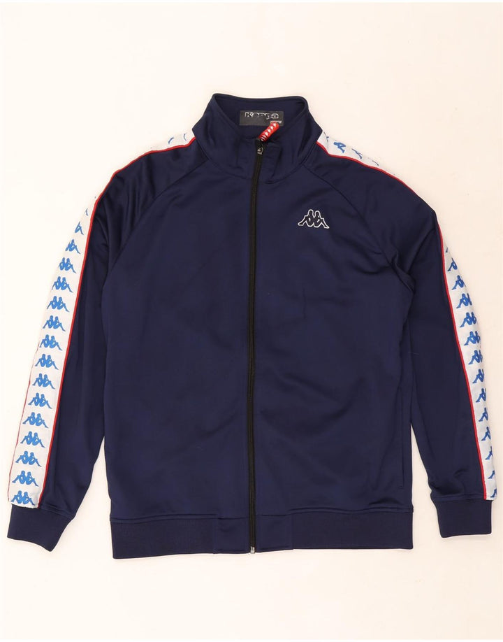 Kappa Herren-Trainingsanzugoberteil mit Grafik, mittleres Marineblau, Farbblock