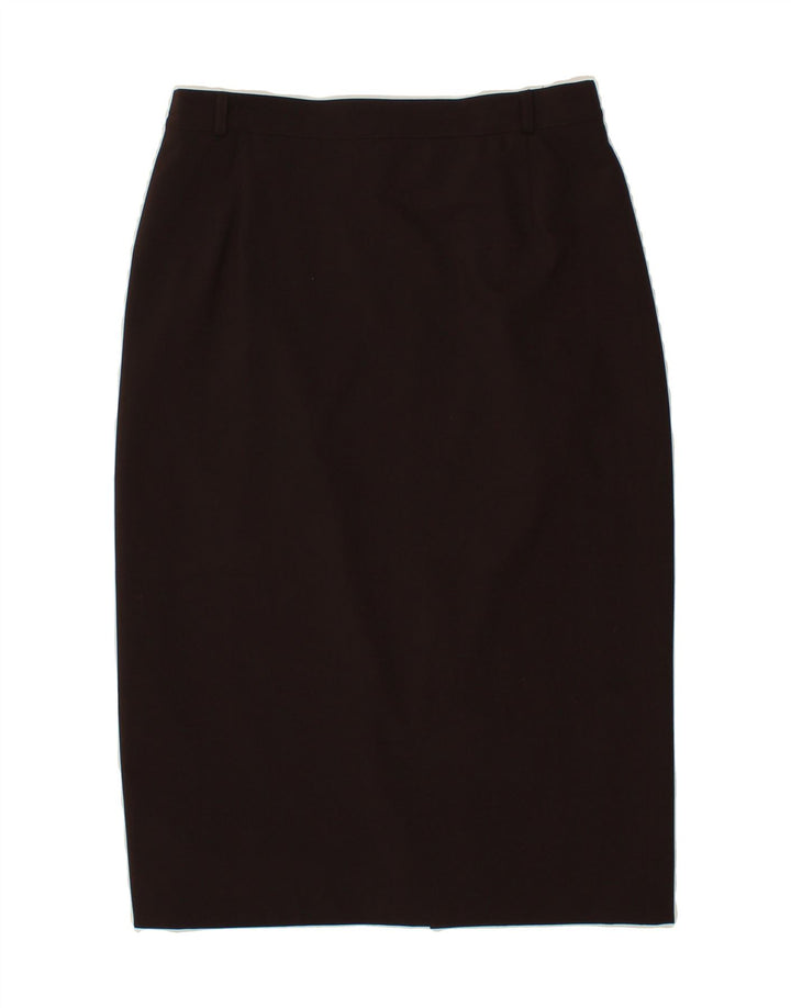 VINTAGE Womens Midi Skirt UK 14 Medium W30  Brown Polyester Vintage Vintage and Second-Hand Vintage from Messina Hembry 