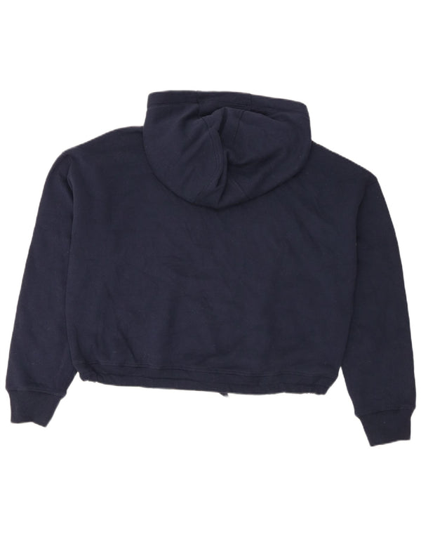 Tommy Hilfiger Damen Crop Oversized Hoodie Pullover UK 16 Large Marineblau