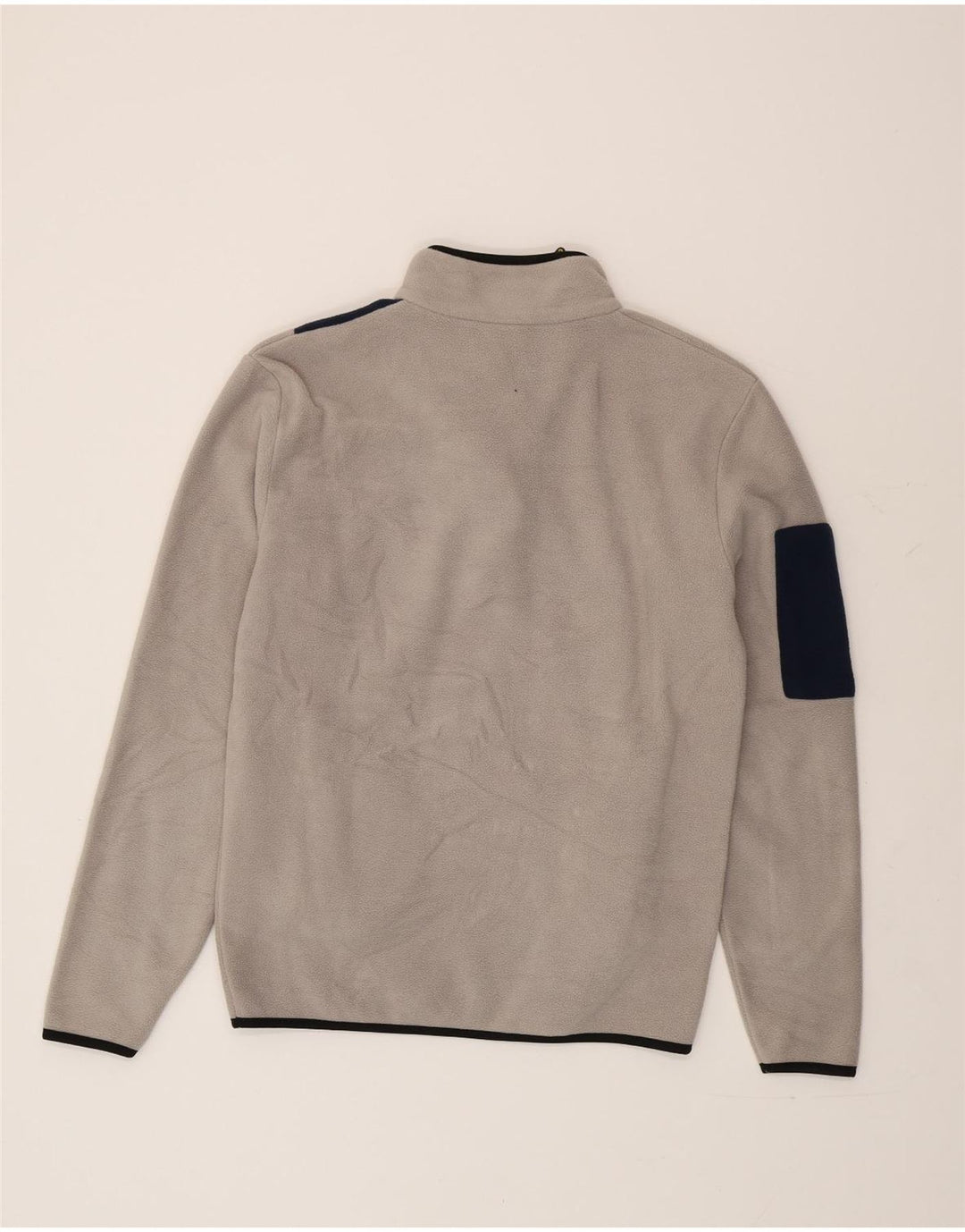 Lotto Herren-Fleecepullover mit Reißverschluss am Hals, großes graues Farbblock-Polyester