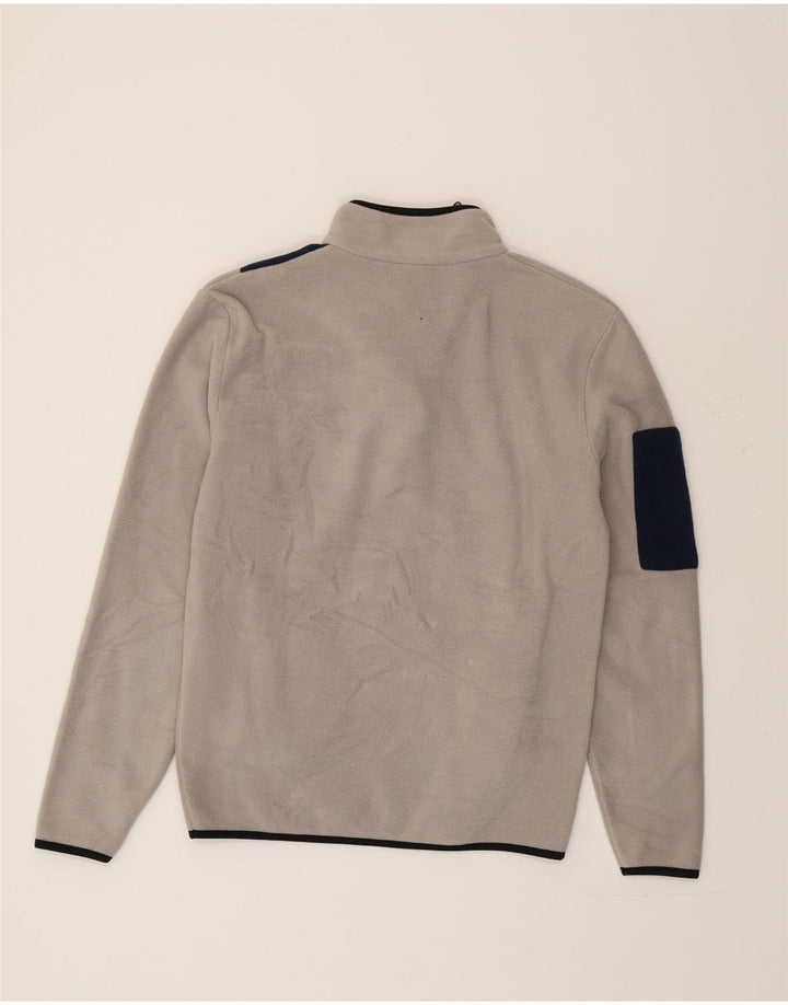 Lotto Herren-Fleecepullover mit Reißverschluss am Hals, großes graues Farbblock-Polyester
