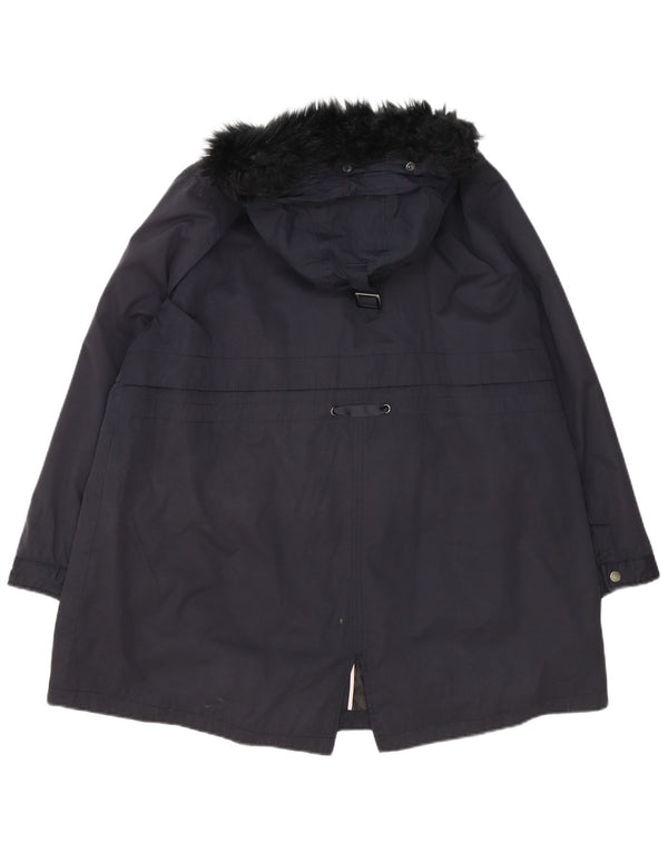 Monsoon Damen-Parka mit Kapuze, übergroß, UK 18, XL, Marineblau, Polyester