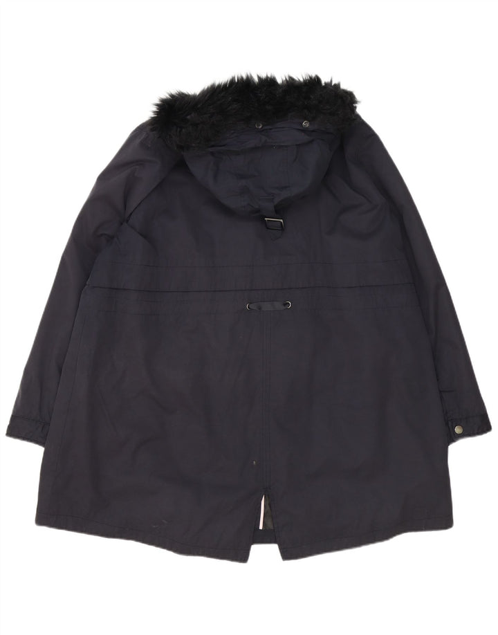 Monsoon Damen-Parka mit Kapuze, übergroß, UK 18, XL, Marineblau, Polyester