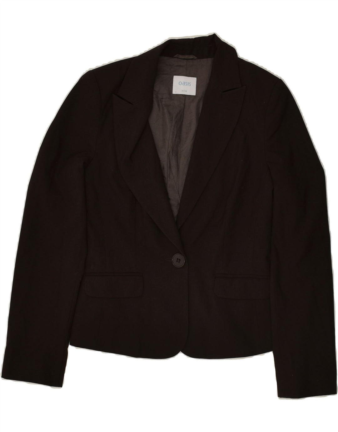 OASIS Womens 1 Button Blazer Jacket UK 8 Small Brown Polyester | Vintage Oasis | Thrift | Second-Hand Oasis | Used Clothing | Messina Hembry 
