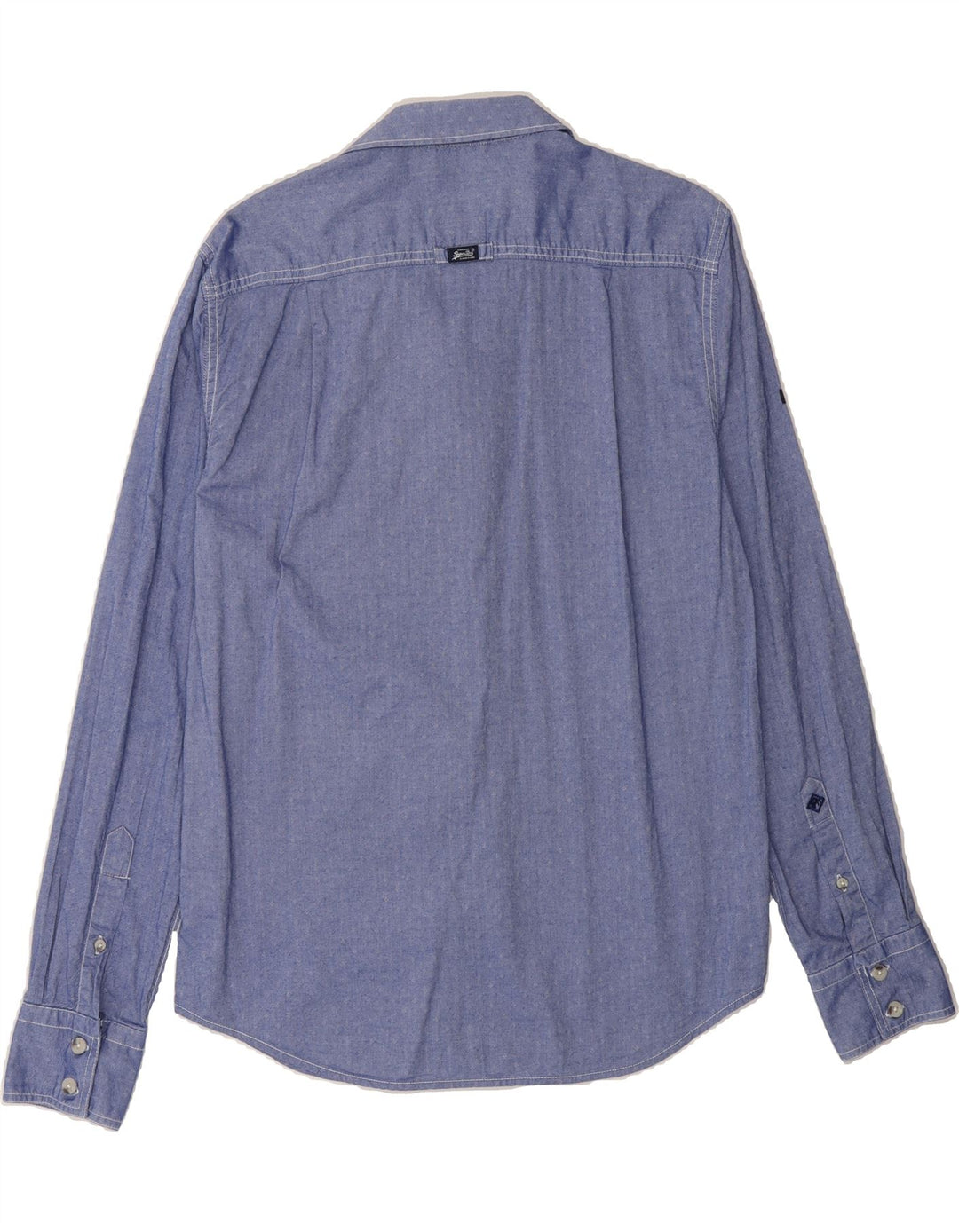 SUPERDRY Mens Shirt Large Blue Spotted Cotton Vintage Superdry and Second-Hand Superdry from Messina Hembry 