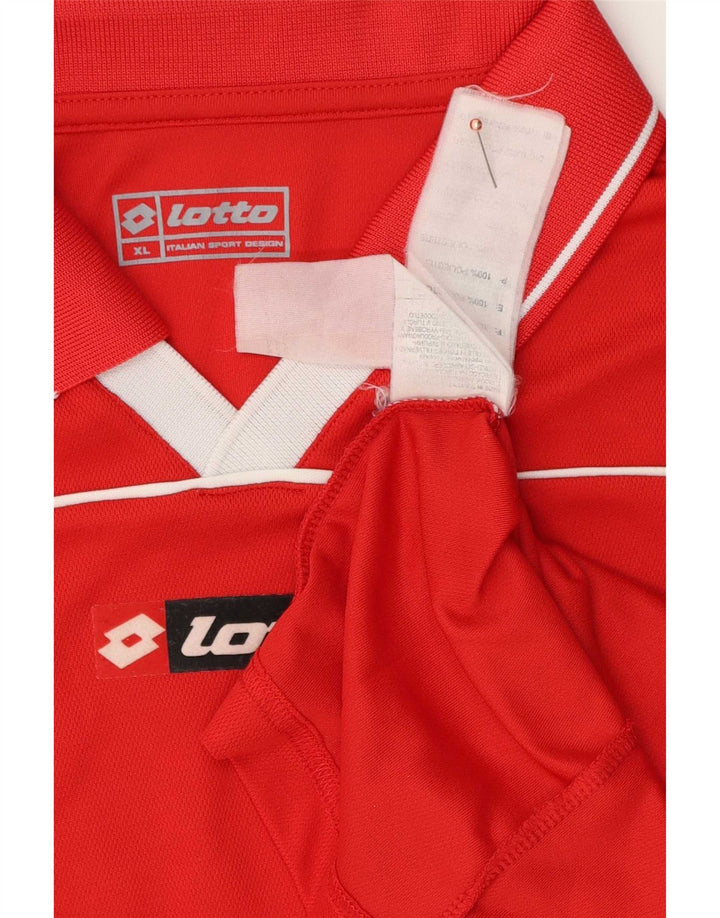 Lotto Herren-Poloshirt mit Grafik, XL, rotes Farbblock-Polyester