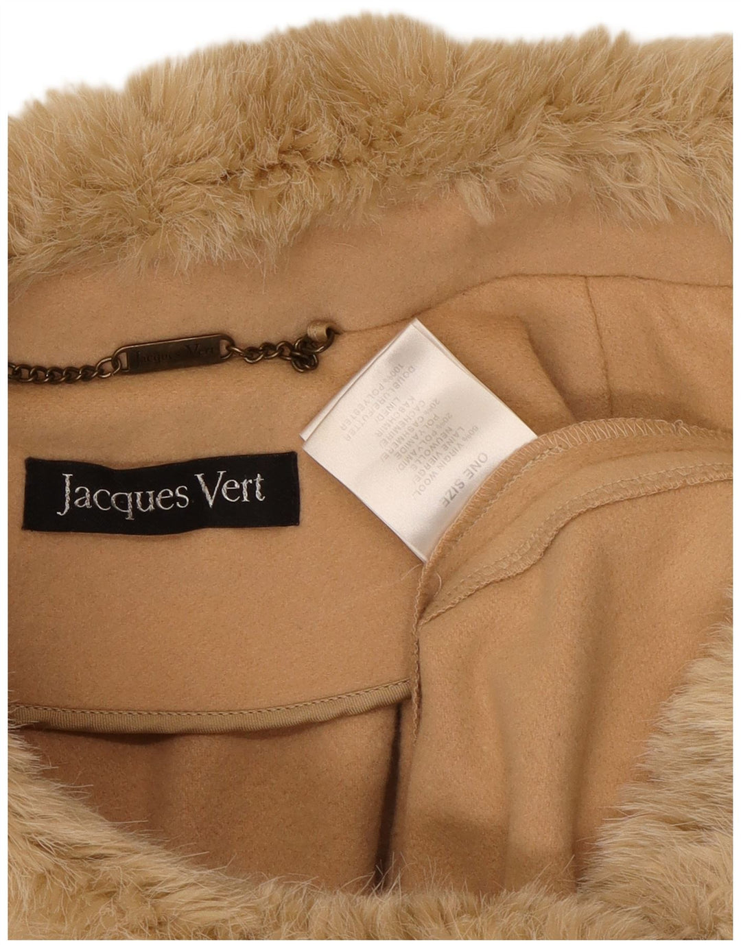 Jacques Vert Poncho-Mantel für Damen, Einheitsgröße, beige Wolle