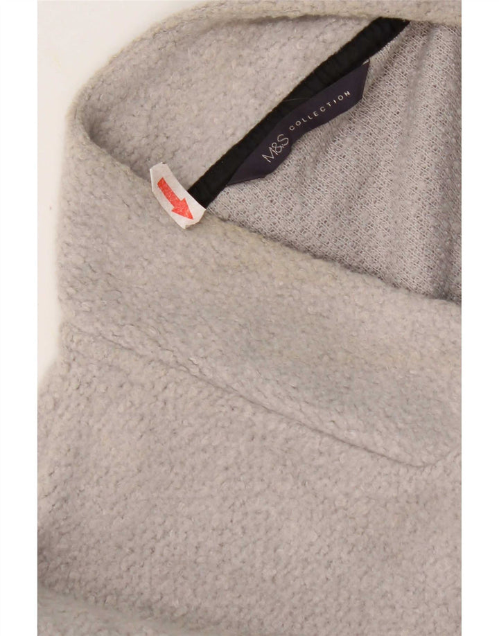 Marks & Spencer Offener Damenmantel UK 20 2XL Graues Colourblock-Polyester